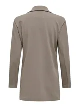 Blazer largo de punto marca Only, modelo Evi, color negro, con solapas y diseño loose fit.