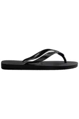 Chancletas Havaianas color dorado con tiras texturizadas y diseño clásico de dedo.