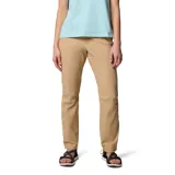 Pantalón de senderismo color beige, de corte recto y cintura media. Cuenta con rodillas articuladas para mayor movilidad, múltiples bolsillos funcionales y tecnología de protección solar y repelencia a líquidos.