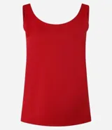 Blusa musculosa color gris claro, con escote en U y breteles anchos. Confeccionada en poliamida y poliéster.