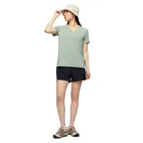 Short deportivo de tiro alto con cintura elástica ancha y aberturas laterales en el ruedo.