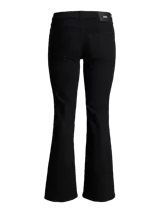 Jean bootcut de tiro bajo con diseño de cinco bolsillos, presillas para cinto y cierre frontal con botón y cremallera. Confeccionado en mezcla de algodón, poliéster reciclado y elastano.