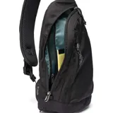 Riñonera bandolera Columbia Great Smoky Garden Omni-Shield, color negro, con tecnología de repelencia a la humedad, cierre resistente al agua, bolsillo de seguridad y correa ajustable.