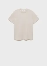 Camiseta de manga corta con cuello redondo y diseño recto, confeccionada en algodón.