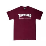Remera color borgoña con logo Thrasher Skate Magazine estampado en blanco.