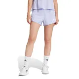 Short deportivo Adidas color lila con cintura elástica acanalada y logo estampado en la pierna.
