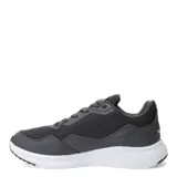 Championes deportivos Topper modelo Wind 5, color gris con detalles en rosado. Presentan una capellada de malla transpirable con refuerzos sintéticos, cierre con cordones y suela de goma blanca con amortiguación.