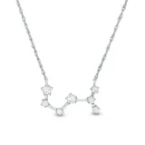 Collar de plata 925 con dije de la constelación de Escorpio adornado con circonias.