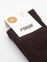 Pack de dos pares de medias de caña media color marrón con textura acanalada.