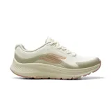 Championes de running Skechers Go Run Consistent 2.0 Arveda, color beige con detalles en rosado y suela ultraligera. Parte superior de tejido transpirable.