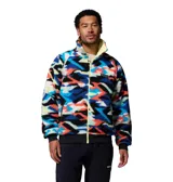 Campera técnica Columbia de la colección Iconos, con diseño bicolor en azul y negro. Cuenta con tecnología impermeable Omni-Tech, cuello alto, cierre frontal con solapa, bolsillos frontales con solapa y puños ajustables.