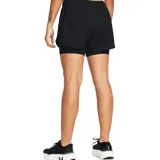 Short deportivo Under Armour Fly negro con cintura elástica fruncida, cordón de ajuste interno, paneles de malla transpirable y logo reflectante.