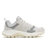 Championes de senderismo Merrell modelo Tempo Sol, en tonos gris claro y blanco. Presentan una combinación de gamuza y malla transpirable en la parte superior, con cierre de cordones y entresuela de espuma EVA para mayor amortiguación y estabilidad.