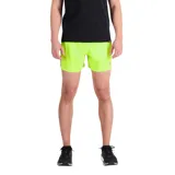 Short de running New Balance Accelerate 5 Inch, color amarillo flúor, con logo reflectivo y tecnología NB DRY.