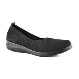 Zapato casual tipo ballerina de Korium Confort, color negro, confeccionado en tejido de punto elástico.