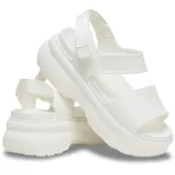 Sandalias Crocs modelo Soho, color marrón, con plataforma alta, plantilla LiteRide™, parte superior de TPU con orificios para dijes Jibbitz y tiras ajustables.