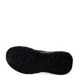 Championes urbanos tipo slip-on de color negro, confeccionados en tejido de punto elástico con suela de goma robusta y diseño ergonómico.