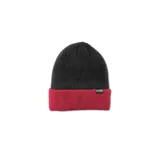 Gorro de lana Etnies Warehouse Block Beanie, con diseño de bloques de color negro y rojo.