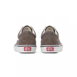 Zapatillas Vans Old Skool color marrón topo con la clásica sidestripe blanca en cuero.