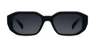 Lentes de sol unisex de forma geométrica, color negro, con protección UV400 y lentes polarizados TAC japoneses antirayaduras.