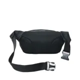 Riñonera Rip Curl modelo Waist Bag Icons, color negro, con compartimento principal con cierre y logo de la marca estampado en el frente.