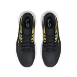 Championes de básquet Under Armour modelo Lockdown, color negro con detalles en dorado y suela blanca. Presentan el logo de la marca en el lateral y una estructura resistente para el juego.