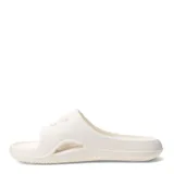 Sandalias tipo ojota Under Armour modelo Locker V, color beige, con diseño ergonómico y logo de la marca en relieve sobre la banda superior.
