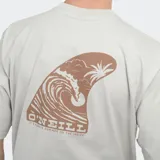 Remera de algodón color negro, de corte holgado, con cuello redondo y logo de la marca estampado en el pecho.