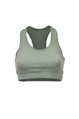 Top deportivo celeste con breteles anchos y espalda deportiva.