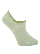 Medias tobilleras de fibra de bambú color verde claro, con ribete elástico en tono verde más oscuro.