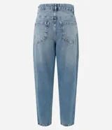 Pantalón mom de jeans con efecto mármol, bolsillos al frente y espalda.