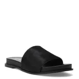 Sandalias planas marca Bottero, color negro, con banda ancha superior de textura aterciopelada y suela de goma flexible.