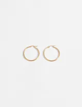 Aros medianos de acero quirúrgico hipoalergénico, color dorado, de 3,5 cm de diámetro.