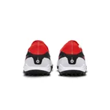Championes de fútbol Nike Tiempo Legend 10 Pro para césped sintético, color blanco con detalles en rojo y negro. Presentan el logo de la marca en el lateral y suela con tapones diseñados para tracción en superficies artificiales.