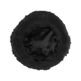 Gorro tipo bucket New Balance de sherpa color negro con logo bordado en el frente.