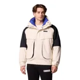 Campera técnica Columbia de la colección Iconos, con diseño color block en blanco y negro. Cuenta con tecnología Omni-Tech impermeable y transpirable, cierre frontal con solapa, bolsillos laterales con cremallera y puños ajustables. Incluye un forro interior reversible con aislamiento sintético.