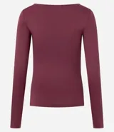 Blusa de manga larga confeccionada en poliamida y elastano, con ajuste regular y escote canoa. Diseño liso y minimalista.