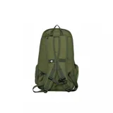 Mochila negra con múltiples bolsillos y correas ajustables. Logo de Etnies en blanco en la parte inferior.