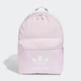 Mochila Adidas Adicolor color lila con logo blanco estampado en el frente.