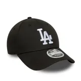 Gorro tipo 9FORTY de New Era, color negro, con el logo de Los Angeles Dodgers bordado en blanco en el frente. Presenta visera curva y ajuste trasero.