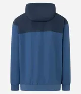 Campera deportiva Get Over con capucha y cierre frontal de cremallera. Presenta un diseño bicolor en tonos grises con estampa lettering en el pecho, bolsillos laterales, puños y bajo elásticos.