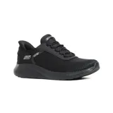 Championes deportivos Skechers Slip-ins Sport Squad Chaos, color negro. Diseñados con tecnología Hands Free Slip-ins y Heel Pillow para un calce fácil y seguro. Capellada de tejido técnico con cordones elásticos, plantilla Memory Foam y suela flexible.