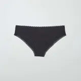 Pack de dos culottes negros de algodón con borde de encaje.
