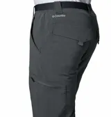 Pantalón cargo Columbia modelo Silver Ridge, de color gris oscuro, con múltiples bolsillos utilitarios y tecnología Omni-Wick.