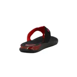 Chanclas de hombre Br Sport, color negro con tiras rojas y suela con textura.