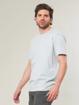 Remera color ladrillo de algodón con cuello redondo y logo bordado en blanco en el pecho.