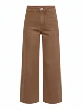 Jean wide leg de tiro alto y color negro, con diseño de corte recto y cómodo, bolsillos clásicos y cierre frontal con botón y cremallera.