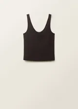 Top de tirantes anchos con cuello escotado, confeccionado en tejido de lyocell con diseño recto y sin mangas.