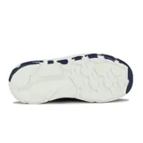 Championes de running Austral, color azul con detalles en naranja y suela blanca.