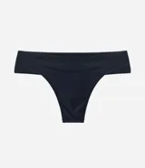 Bombacha de bikini Bossa Nossa de lateral ancho con textura, color negro.